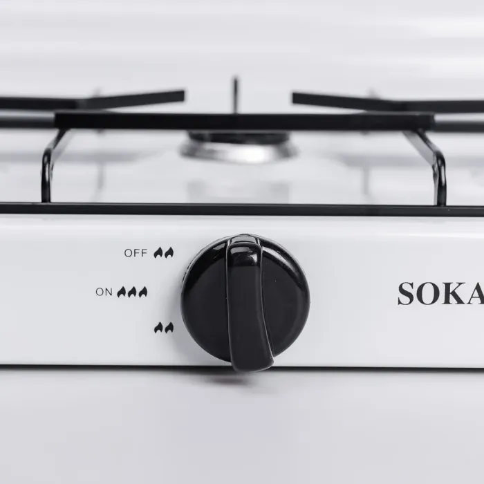 Настольная газовая плита на 3 конфорки 5.5 кВт мини газовая плита для баллонного газа Белая Sokany (SK-6003W) - изображение 7