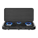 Настільна газова плита на 3 конфорки міні газова плита для балонного газу Чорна Sokany (SK-6003B)