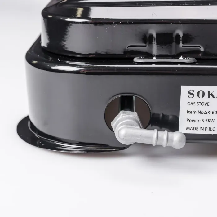 Настольная газовая плита на 3 конфорки мини газовая плита для баллонного газа Черная Sokany (SK-6003B) - изображение 6