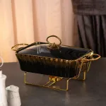 Настольная мармитница 1 литр мармит прямоугольный с подогревом керамический для других блюд (HP1046)