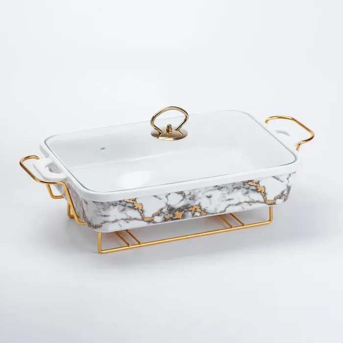 Настольная мармитница 2 литра прямоугольный мармит с крышкой с керамическим подогревом (HP1033) - изображение 2