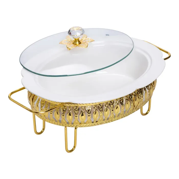 Настільна мармітниця 32×23×14 (см) порцелянова 1.2 (л) на металевій підставці HP-26-8 (HP-26-8) - зображення 2