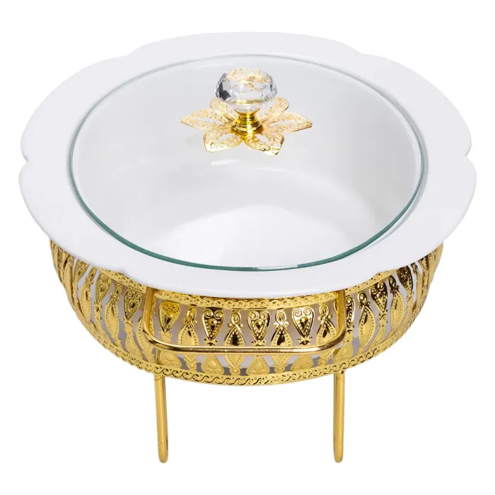 Настільна мармітниця 32×23×14 (см) порцелянова 1.2 (л) на металевій підставці HP-26-8 (HP-26-8) - зображення 4