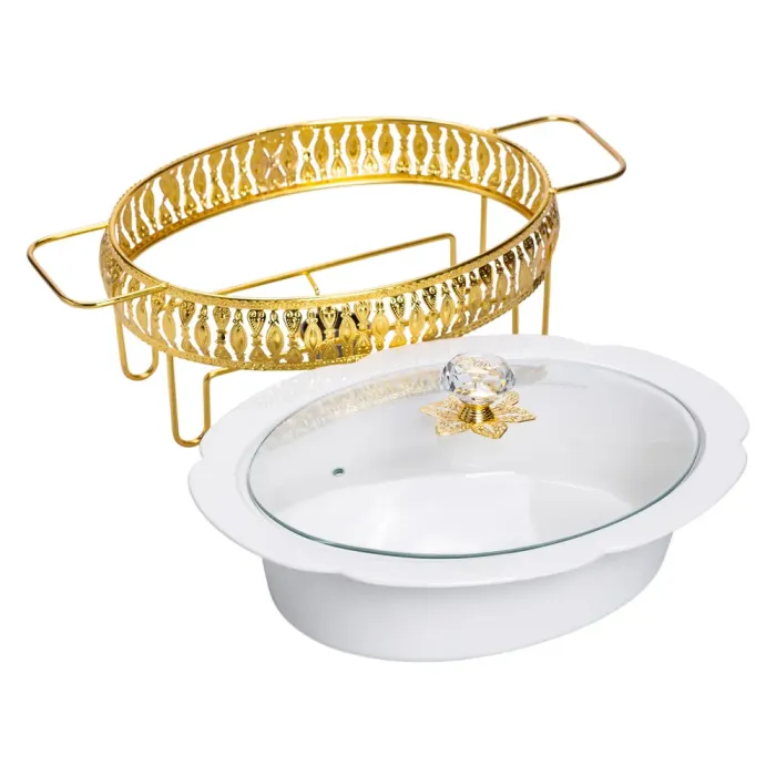 Настільна мармітниця 37×26×17 (см) порцелянова 2 (л) на металевій підставці HP-26-9 (HP-26-9) - зображення 5