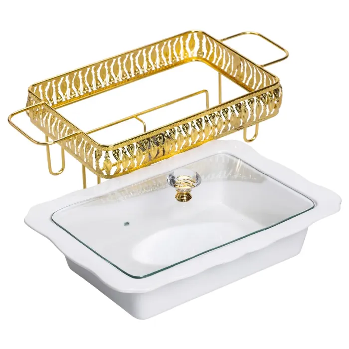 Настільна мармітниця 39×24×16.5 (см) порцелянова 2 (л) на підставці HP-26-7 (HP-26-7) - зображення 2