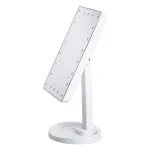 Настільне дзеркало з підсвічуванням 22 LED для макіяжу 21х16 см прямокутне на ніжці USB Біле (HP-10-4AW)