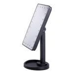 Настільне дзеркало з підсвічуванням 22 LED для макіяжу 21х16 см прямокутне на ніжці USB Чорне (HP-10-4AB)