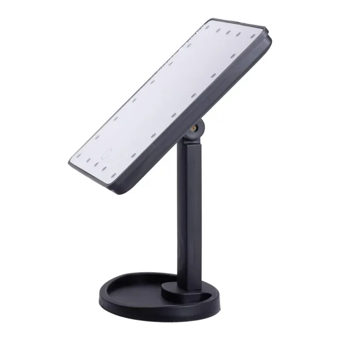 Настільне дзеркало з підсвічуванням 22 LED для макіяжу 21х16 см прямокутне на ніжці USB Чорне (HP-10-4AB) - изображение 2