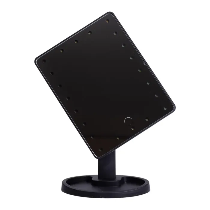 Настільне дзеркало з підсвічуванням 22 LED для макіяжу 21х16 см прямокутне на ніжці USB Чорне (HP-10-4AB) - изображение 3