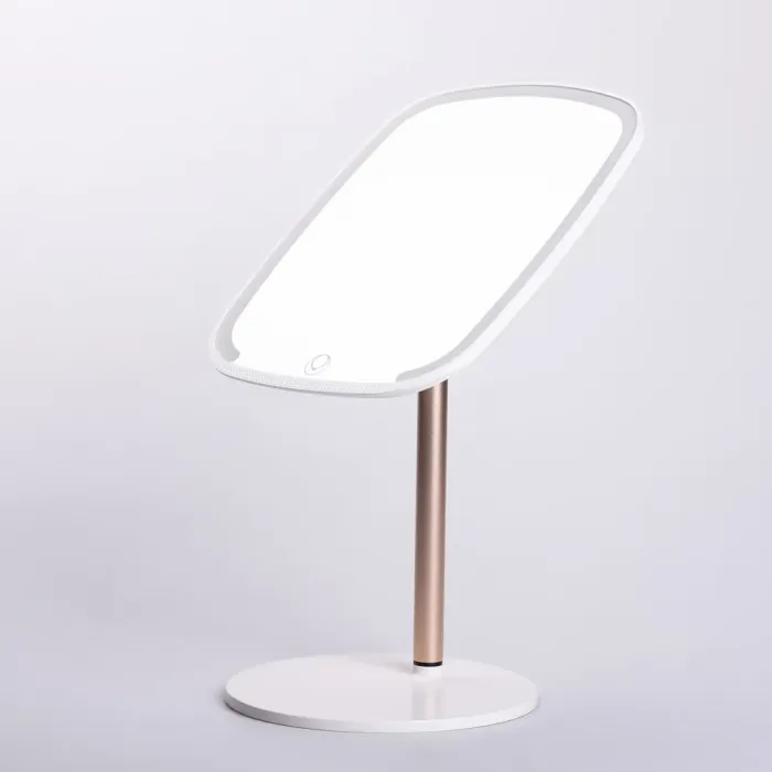 Настільне дзеркало з підсвічуванням 23х18 см для макіяжу на ніжці Біле (HP-10-6AW) - зображення 3