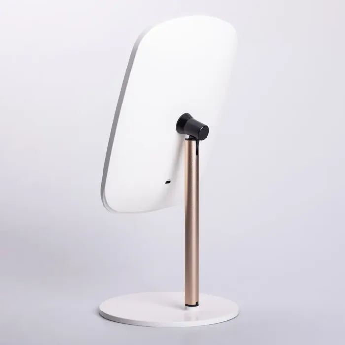 Настільне дзеркало з підсвічуванням 23х18 см для макіяжу на ніжці Біле (HP-10-6AW) - зображення 4