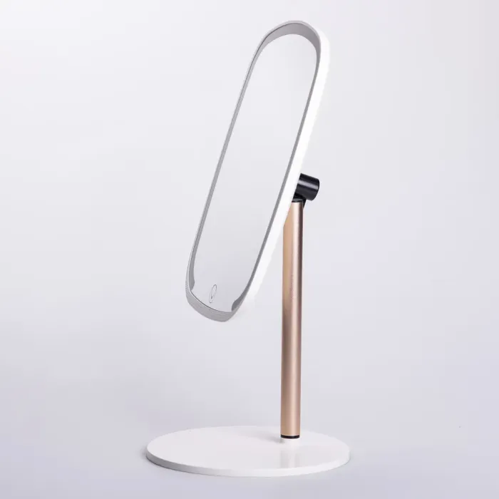 Настільне дзеркало з підсвічуванням 23х18 см для макіяжу на ніжці Біле (HP-10-6AW) - зображення 5