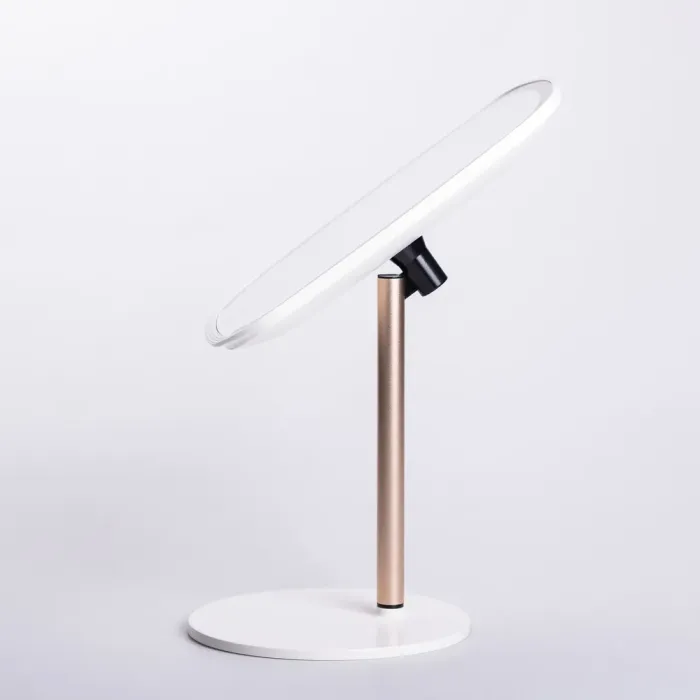 Настільне дзеркало з підсвічуванням 23х18 см для макіяжу на ніжці Біле (HP-10-6AW) - зображення 6