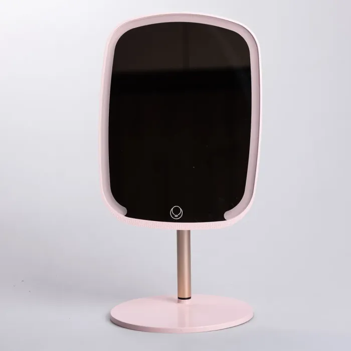 Настільне дзеркало з підсвічуванням 23х18 см для макіяжу на ніжці Рожеве (HP-10-6AP) - зображення 7
