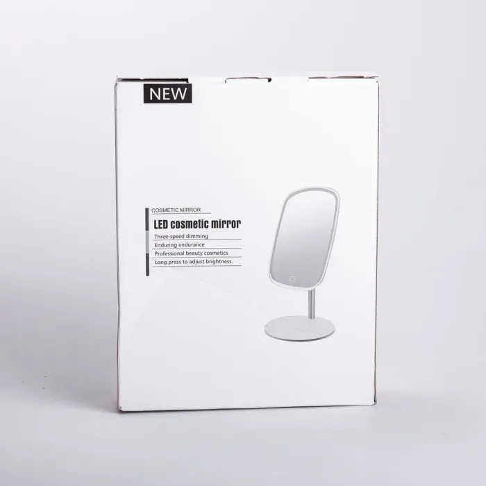 Настільне дзеркало з підсвічуванням 23х18 см для макіяжу на ніжці Рожеве (HP-10-6AP) - зображення 10