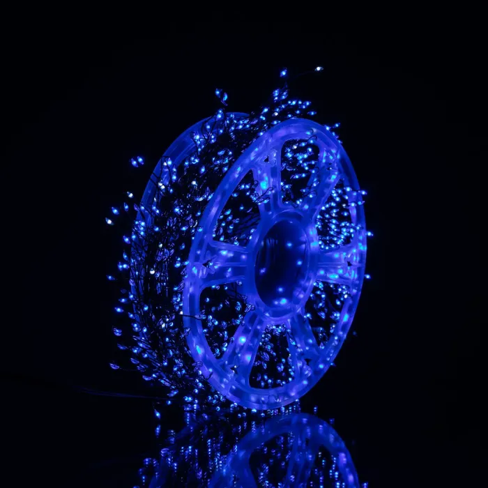 Новорічна гірлянда Хвойна лапа кімнатна роса 100 м 3000 LED зелений провід Синє сяйво D3000L100MGBL (D3000L100MGBL) - зображення 4