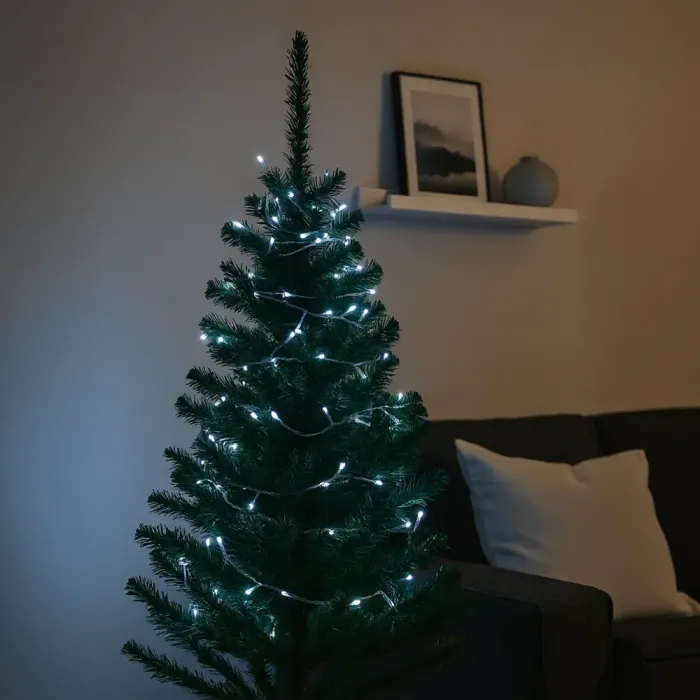 Новорічна гірлянда кімнатна нитка 10 м 120 LED білий провід Білий W120LED10MWW (W120LED10MWW) - зображення 2