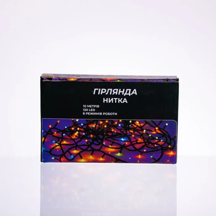 Новорічна гірлянда кімнатна нитка 10 м 120 LED білий провід Білий W120LED10MWW (W120LED10MWW) - зображення 4