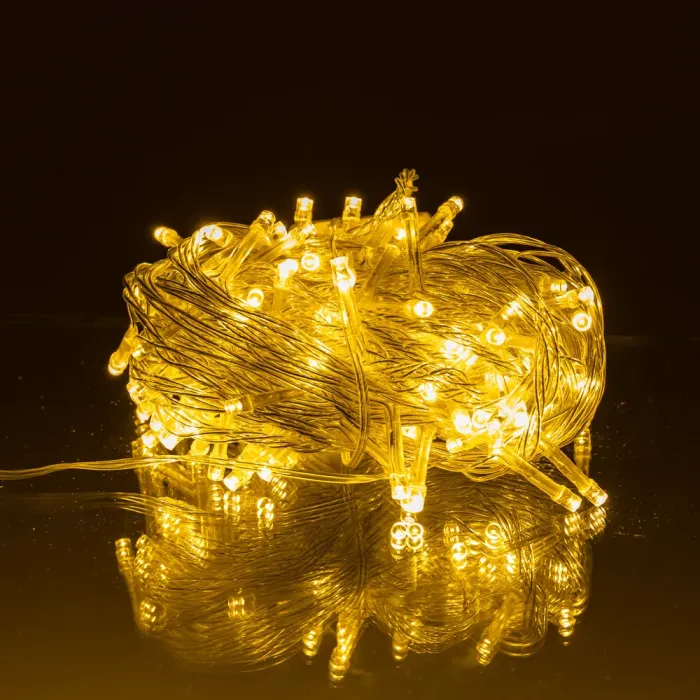 Новорічна гірлянда кімнатна нитка 10 м 120 LED кімнатна гірлянда білий провід Жовте світло W120LED10MWY (W120LED10MWY) - изображение 1