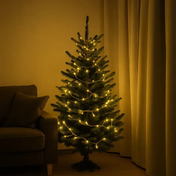 Новорічна гірлянда кімнатна нитка 10 м 120 LED кімнатна гірлянда білий провід Жовте світло W120LED10MWY (W120LED10MWY) - изображение 2