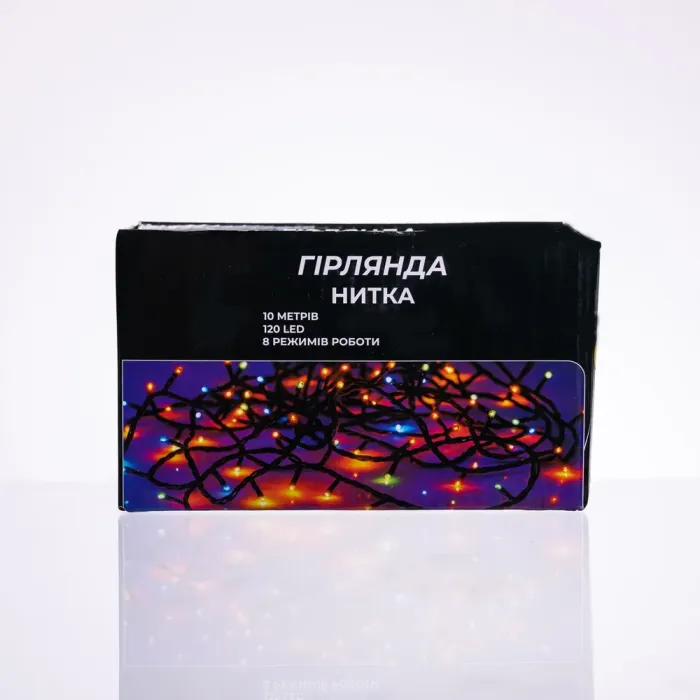 Новорічна гірлянда кімнатна нитка 10 м 120 LED кімнатна гірлянда білий провід Жовте світло W120LED10MWY (W120LED10MWY) - изображение 6