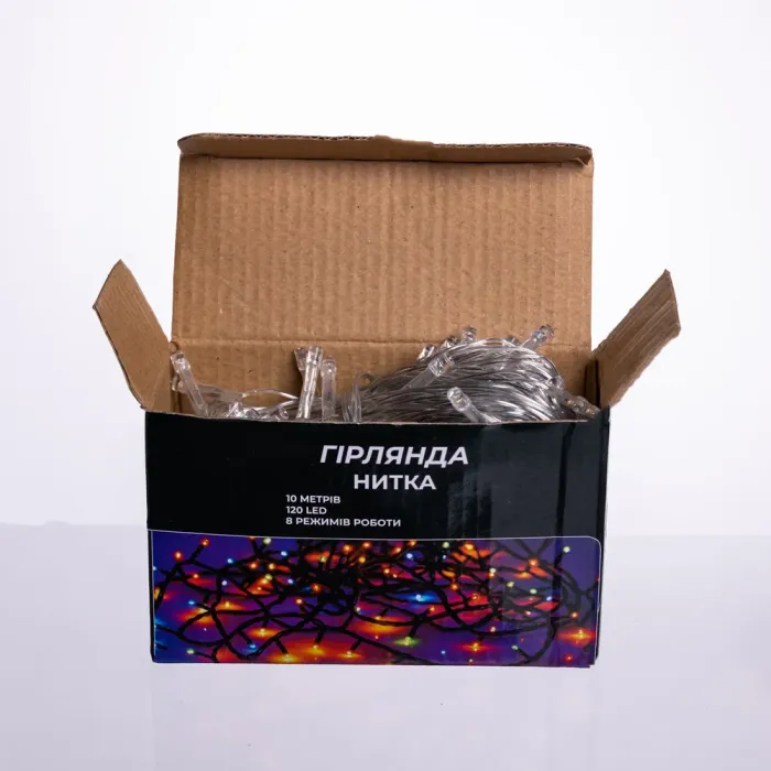 Новорічна гірлянда кімнатна нитка 10 м 120 LED кімнатна гірлянда білий провід Жовте світло W120LED10MWY (W120LED10MWY) - изображение 7