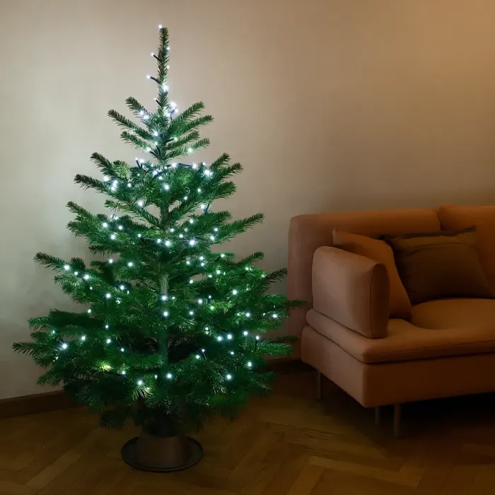 Новорічна гірлянда кімнатна нитка 10 м 120 LED чорний провід Білий W120LED10MBW (W120LED10MBW) - зображення 6