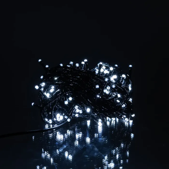 Новорічна гірлянда кімнатна нитка 14 м 160 LED кімнатна гірлянда чорний провід Біле світло W160LED16MBW (W160LED16MBW) - изображение 1