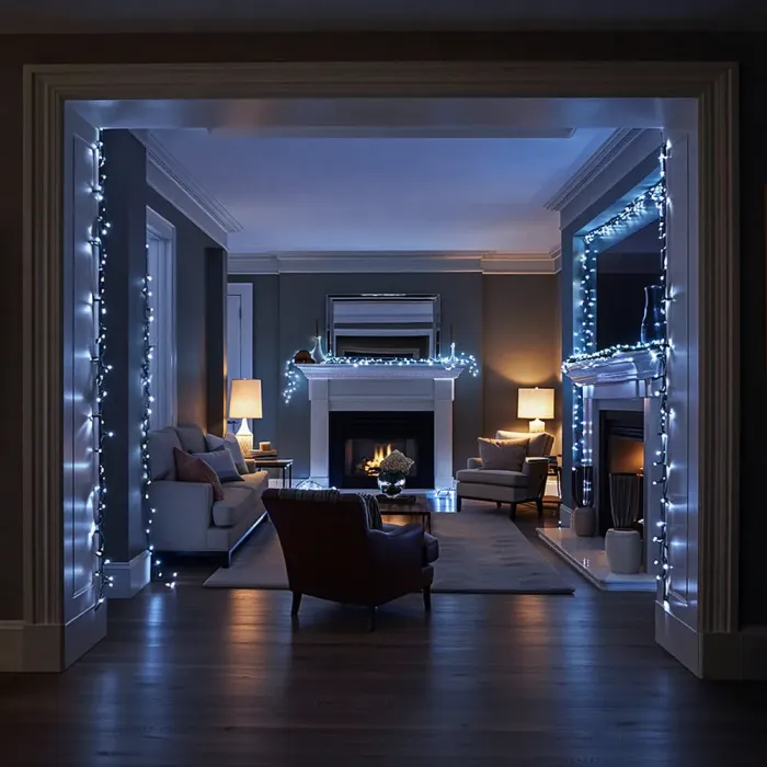 Новорічна гірлянда кімнатна нитка 14 м 160 LED кімнатна гірлянда чорний провід Біле світло W160LED16MBW (W160LED16MBW) - изображение 6