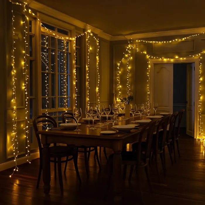 Новорічна гірлянда кімнатна нитка 14 м 160 LED чорний провід Жовтий W160LED16MBY (W160LED16MBY) - изображение 3