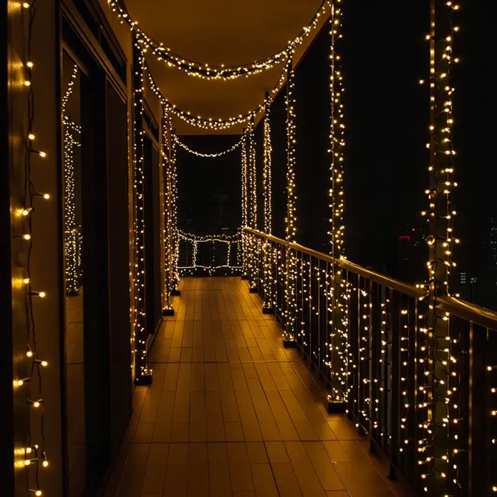 Новорічна гірлянда кімнатна нитка 14 м 160 LED чорний провід Жовтий W160LED16MBY (W160LED16MBY) - изображение 5