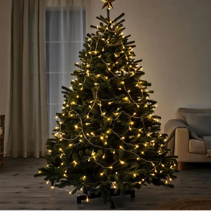 Новорічна гірлянда кімнатна нитка 18 м 180 LED кімнатна гірлянда білий провід Жовте світло (W180LED18MWY) - изображение 4