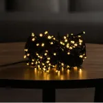 Новорічна гірлянда кімнатна нитка 18 м 180 LED кімнатна гірлянда чорний провід Жовте світло W180LED18MBY (W180LED18MBY)