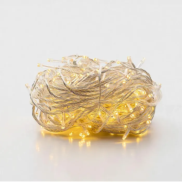 Новорічна гірлянда кімнатна нитка 22 м 220 LED білий провід Жовтий W220LED22MWY (W220LED22MWY) - изображение 1