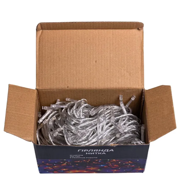 Новорічна гірлянда кімнатна нитка 22 м 220 LED білий провід Жовтий W220LED22MWY (W220LED22MWY) - изображение 7