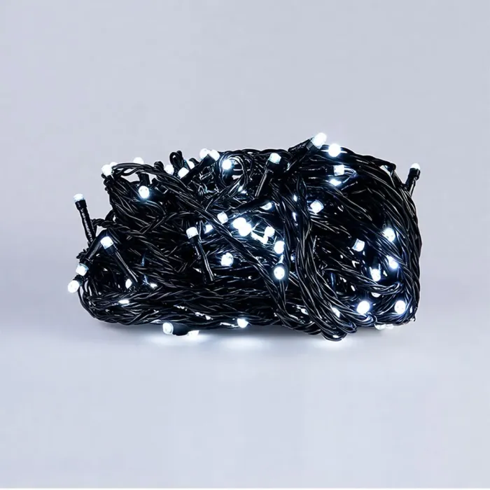 Новорічна гірлянда кімнатна нитка 22 м 220 LED чорний провід Білий W220LED22MBW (W220LED22MBW) - зображення 2