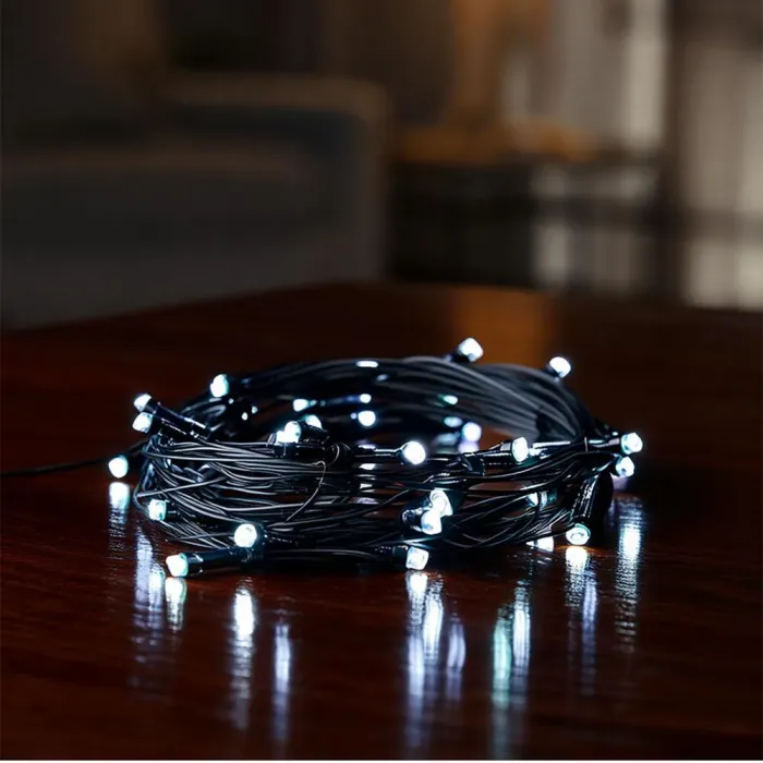 Новорічна гірлянда кімнатна нитка 22 м 220 LED чорний провід Білий W220LED22MBW (W220LED22MBW) - зображення 9