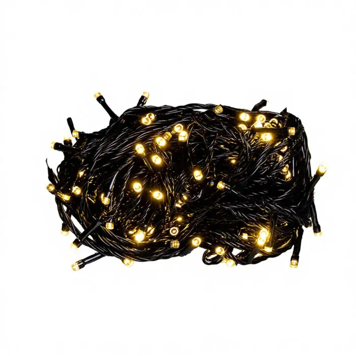 Новорічна гірлянда кімнатна нитка 22 м 220 LED чорний провід Жовтий W220LED22MBY (W220LED22MBY) - изображение 1