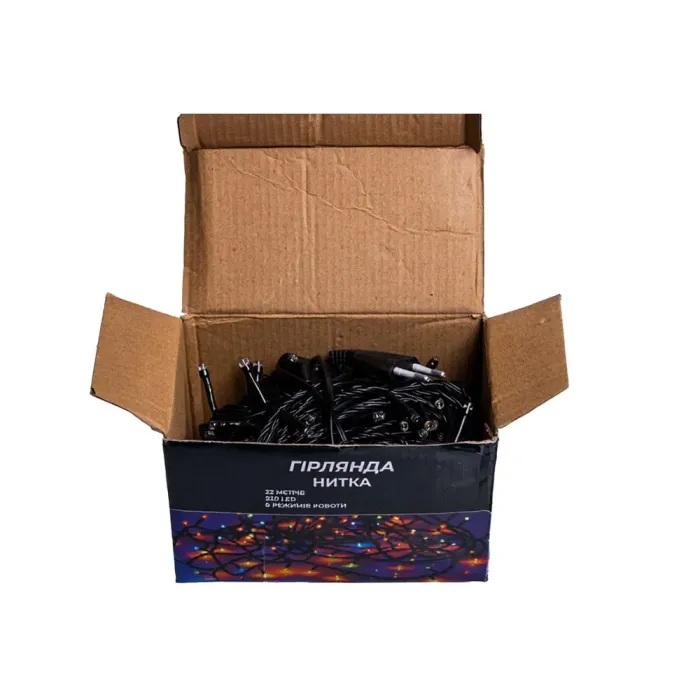 Новорічна гірлянда кімнатна нитка 22 м 220 LED чорний провід Жовтий W220LED22MBY (W220LED22MBY) - изображение 7