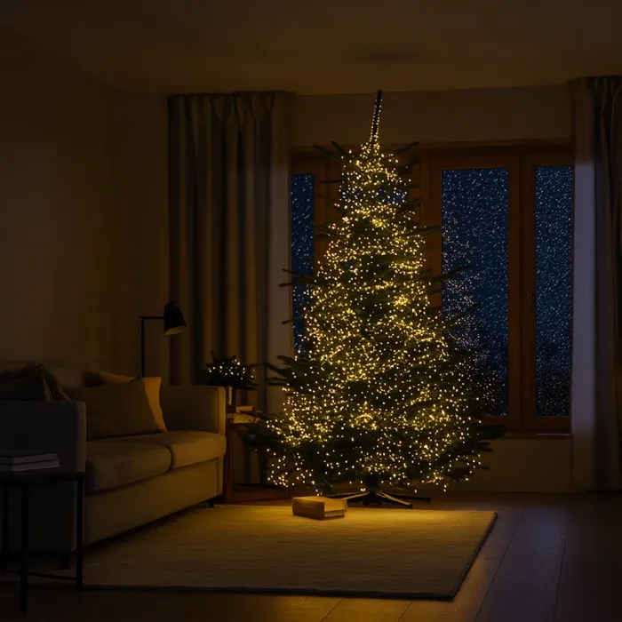 Новорічна гірлянда Хвойна лапа 100 м 3000 LED білий провід Жовте сяйво D3000L100MWY (D3000L100MWY) - зображення 8