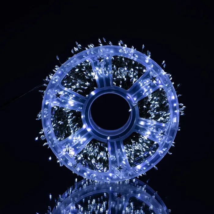 Новорічна гірлянда кімнатна роса 100 м 3000 LED Хвойна лапа зелений провід Біле сяйво D3000L100MGW (D3000L100MGW) - зображення 3