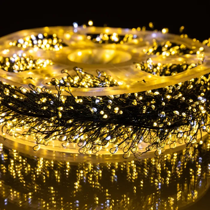 Новорічна гірлянда кімнатна роса 100 м 3000 LED Хвойна лапа зелений провід Жовте сяйво D3000L100MGY (D3000L100MGY) - зображення 2