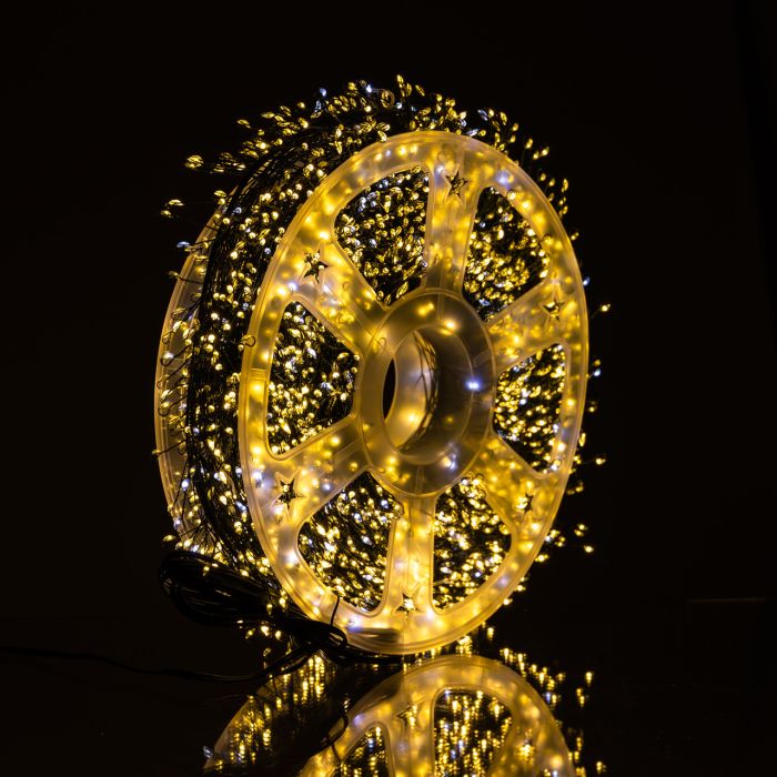 Новорічна гірлянда кімнатна роса 100 м 3000 LED Хвойна лапа зелений провід Жовте сяйво D3000L100MGY (D3000L100MGY) - изображение 3