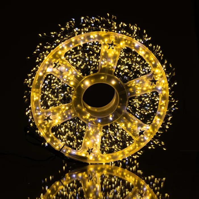 Новорічна гірлянда кімнатна роса 100 м 3000 LED Хвойна лапа зелений провід Жовте сяйво D3000L100MGY (D3000L100MGY) - зображення 4