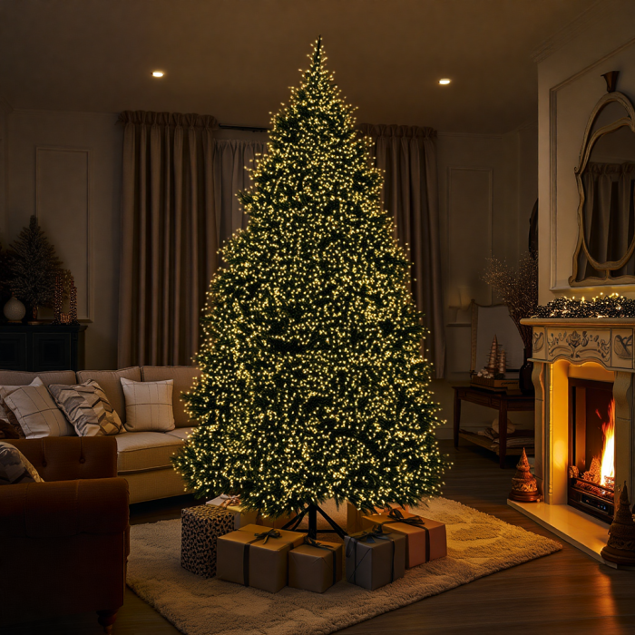 Новорічна гірлянда кімнатна роса 100 м 3000 LED Хвойна лапа зелений провід Жовте сяйво D3000L100MGY (D3000L100MGY) - изображение 5