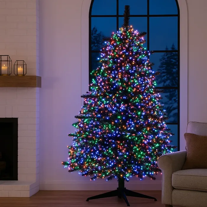 Новорічна гірлянда кімнатна роса Хвойна лапа 50 м 1500 LED білий провід Мультиколор D1500L50MWML (D1500L50MWML) - зображення 2