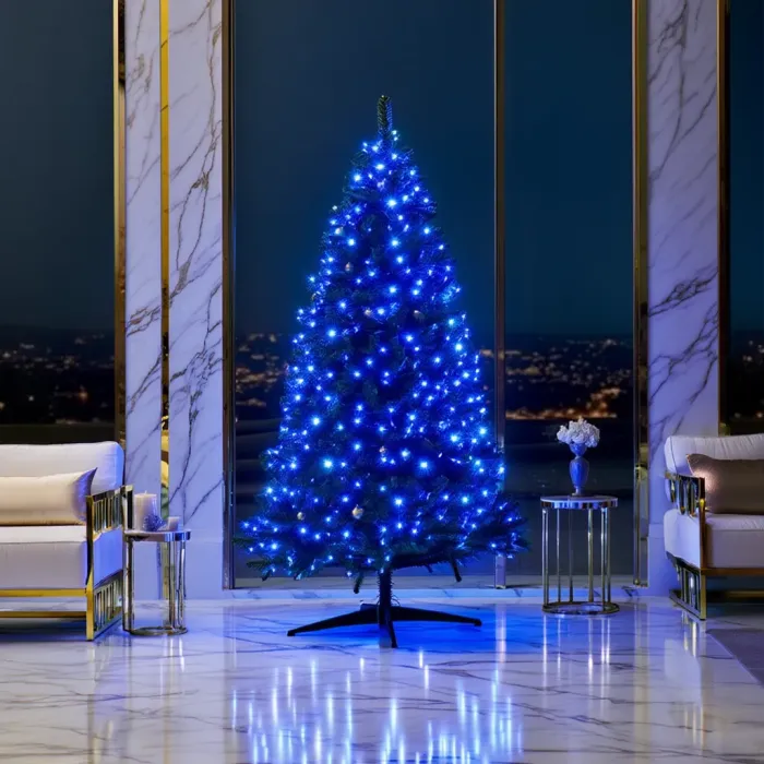 Новорічна гірлянда кімнатна роса Хвойна лапа 50 м 1500 LED білий провід Синє сяйво D1500L50MWBL (D1500L50MWBL) - зображення 2