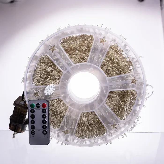 Новорічна гірлянда кімнатна роса Хвойна лапа 50 м 1500 LED зелений провід Біле сяйво D1500L50MGW (D1500L50MGW) - изображение 7