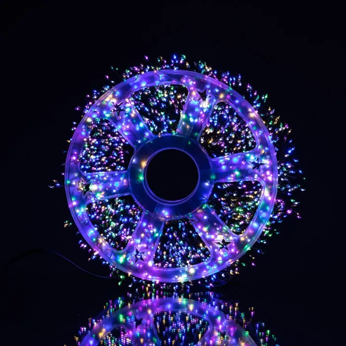 Новорічна гірлянда кімнатна роса Хвойна лапа 50 м 1500 LED зелений провід Мультиколір D1500L50MGML (D1500L50MGML) - зображення 2