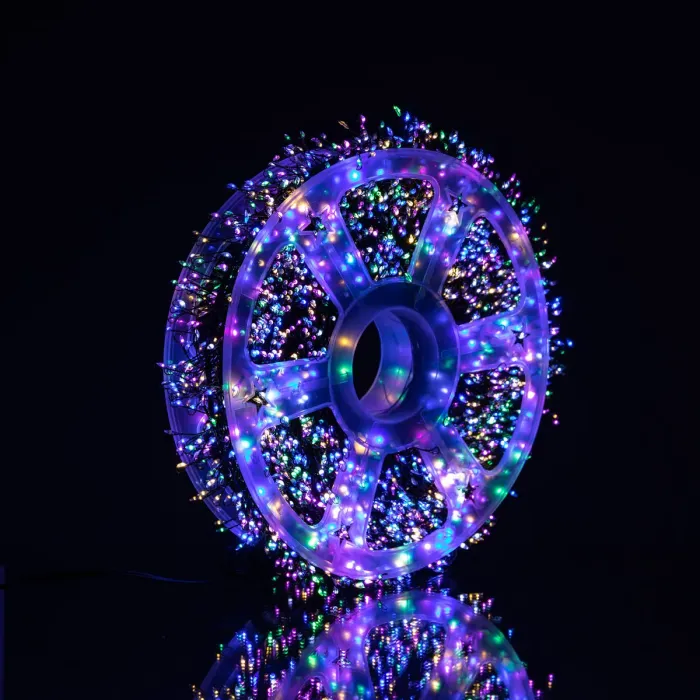 Новорічна гірлянда кімнатна роса Хвойна лапа 50 м 1500 LED зелений провід Мультиколір D1500L50MGML (D1500L50MGML) - зображення 4